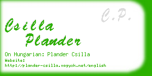 csilla plander business card